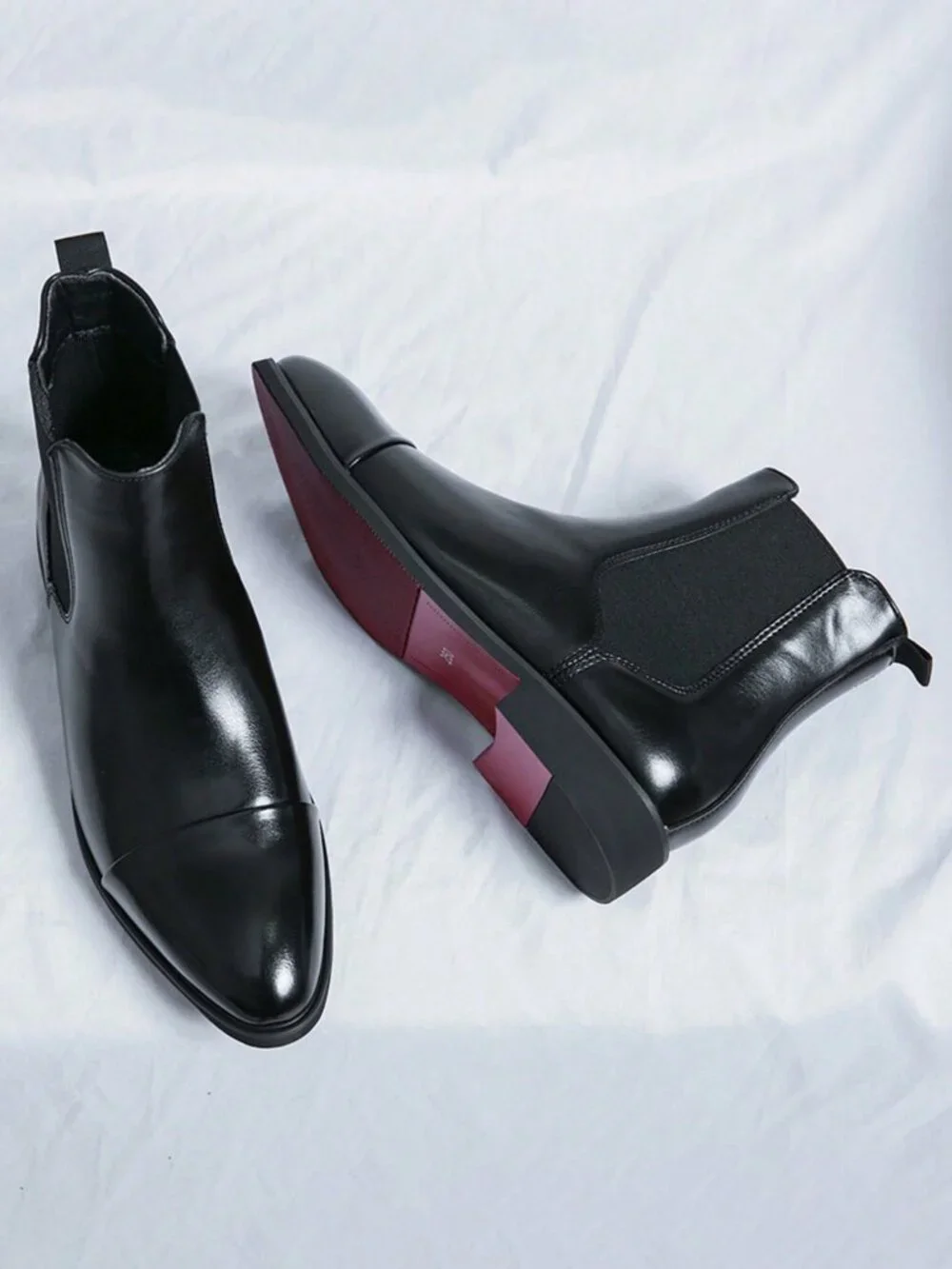 Black Casual Men's Round Toe Mid-Calf Handmade Work Style Loafers Shoes
